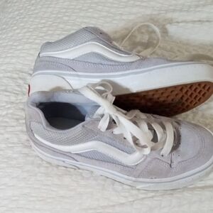 Vans Gray and White Logo Sneakers